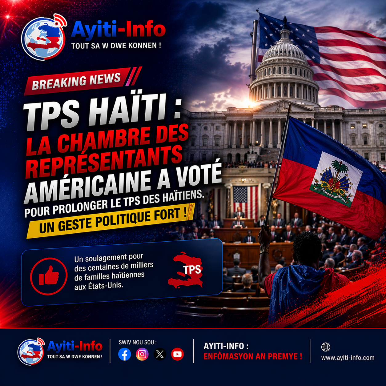 TPS : la Chambre américaine vote pour protéger les Haïtiens, mais la bataille est loin d’être finie