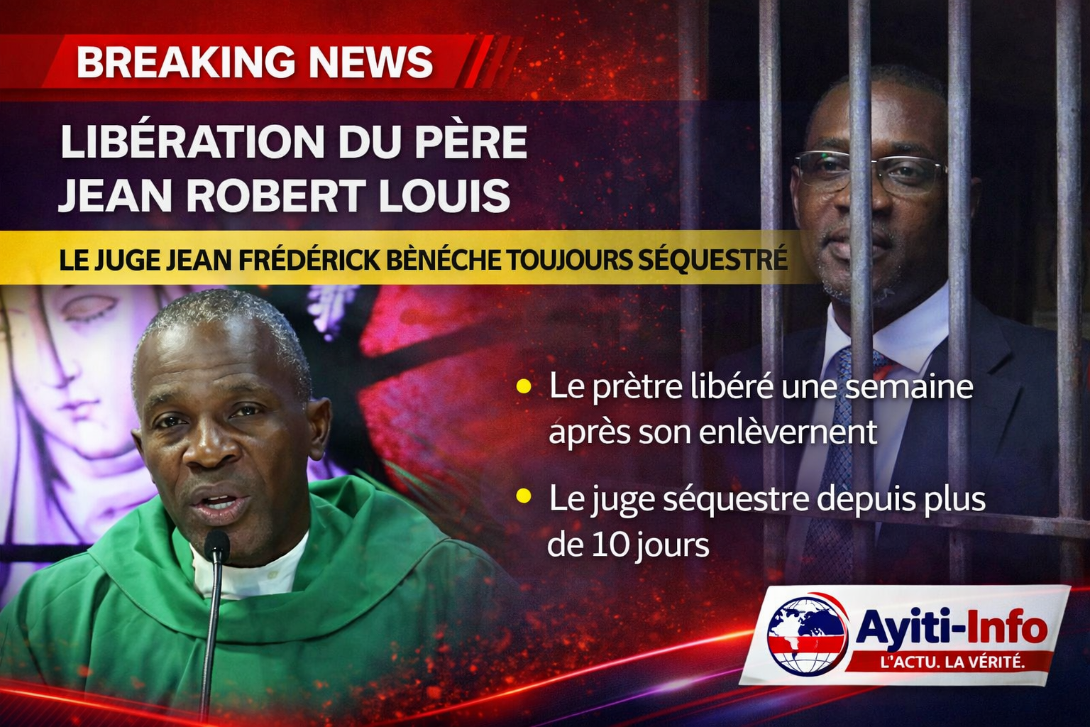 Libération du père Jean Robert Louis, le juge Jean Frédérick Bénêche toujours séquestré