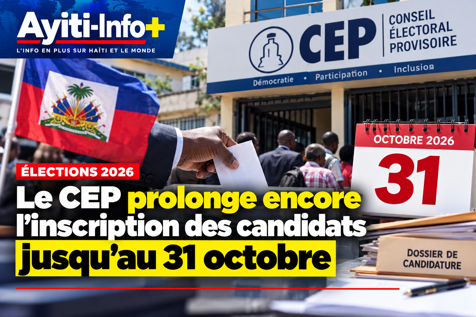 Élections 2026 : le CEP prolonge encore l’inscription des candidats jusqu’au 31 octobre