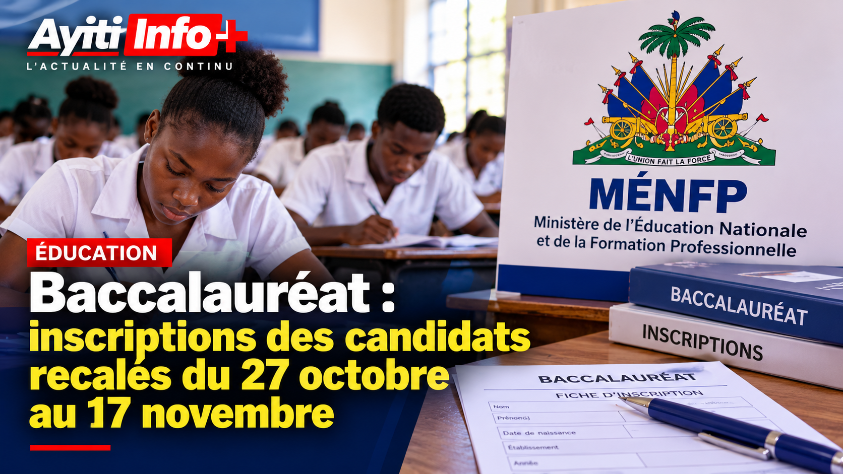 Baccalauréat : inscriptions des candidats recalés du 27 octobre au 17 novembre
