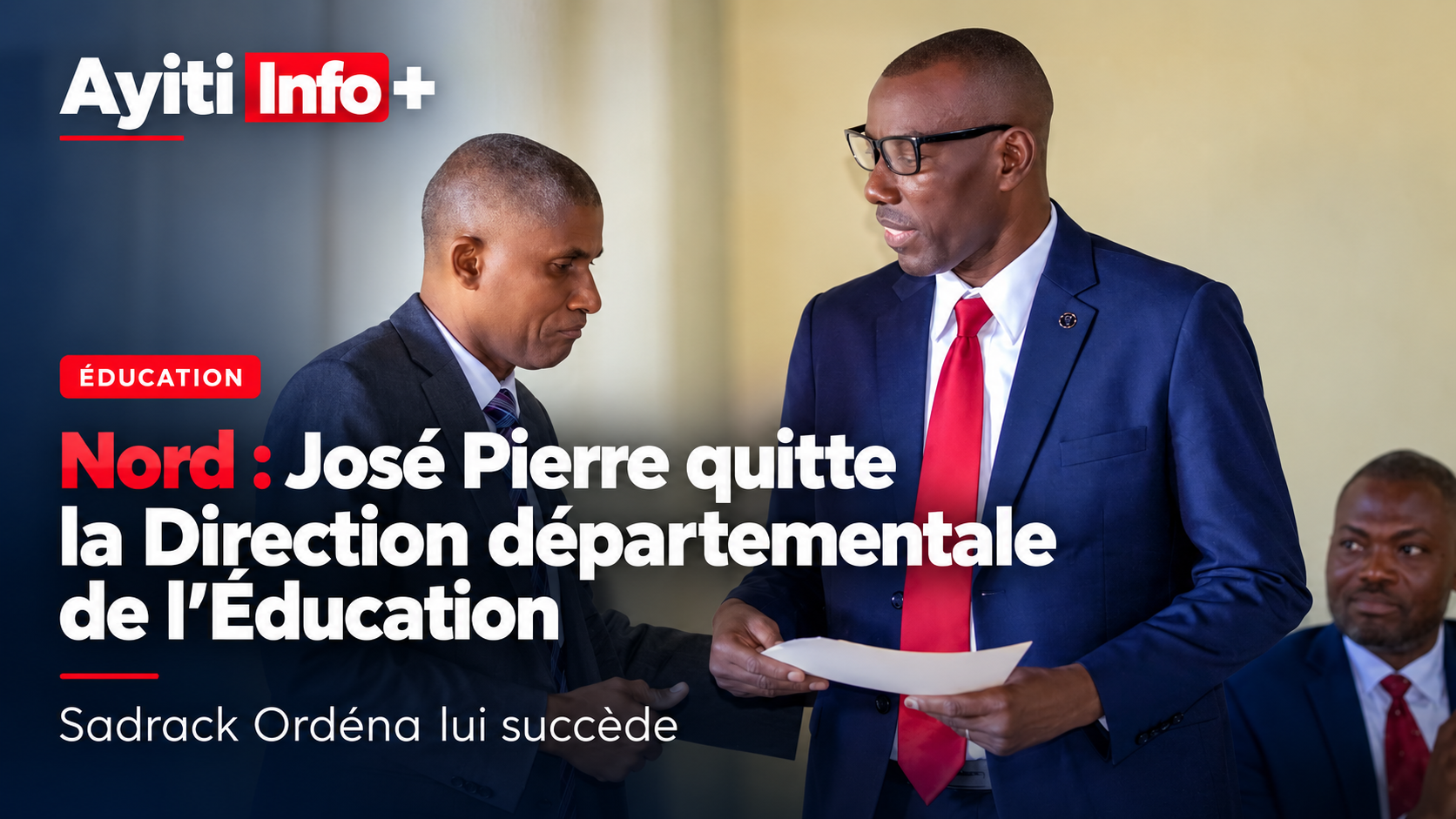 Nord : José Pierre quitte la Direction départementale de l’Éducation, Sadrack Ordéna lui succède