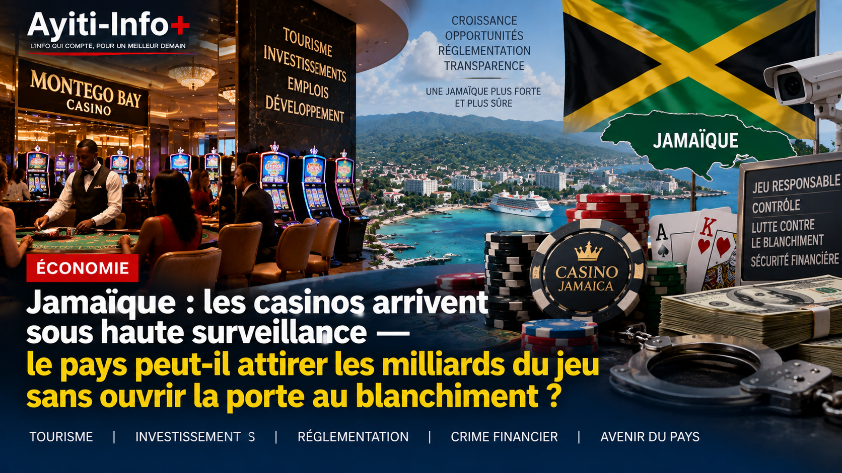 Jamaïque : les casinos arrivent sous haute surveillance — le pays peut-il attirer les milliards du jeu sans ouvrir la porte au blanchiment ?