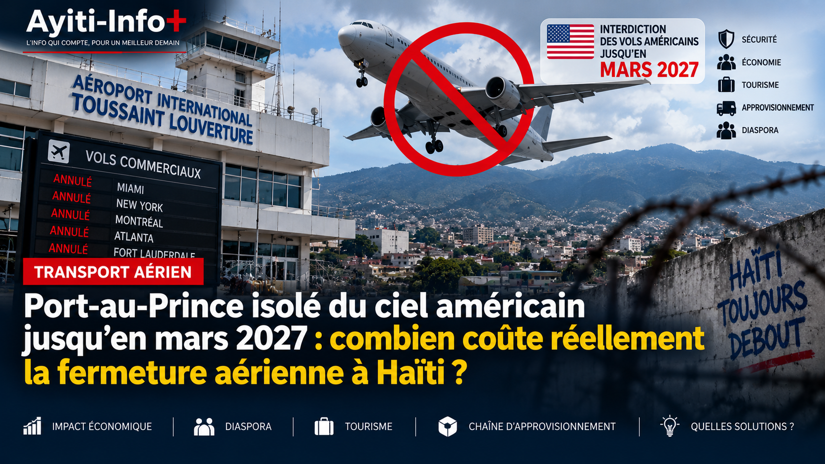 Port-au-Prince isolé du ciel américain jusqu’en mars 2027 : combien coûte réellement la fermeture aérienne à Haïti ?