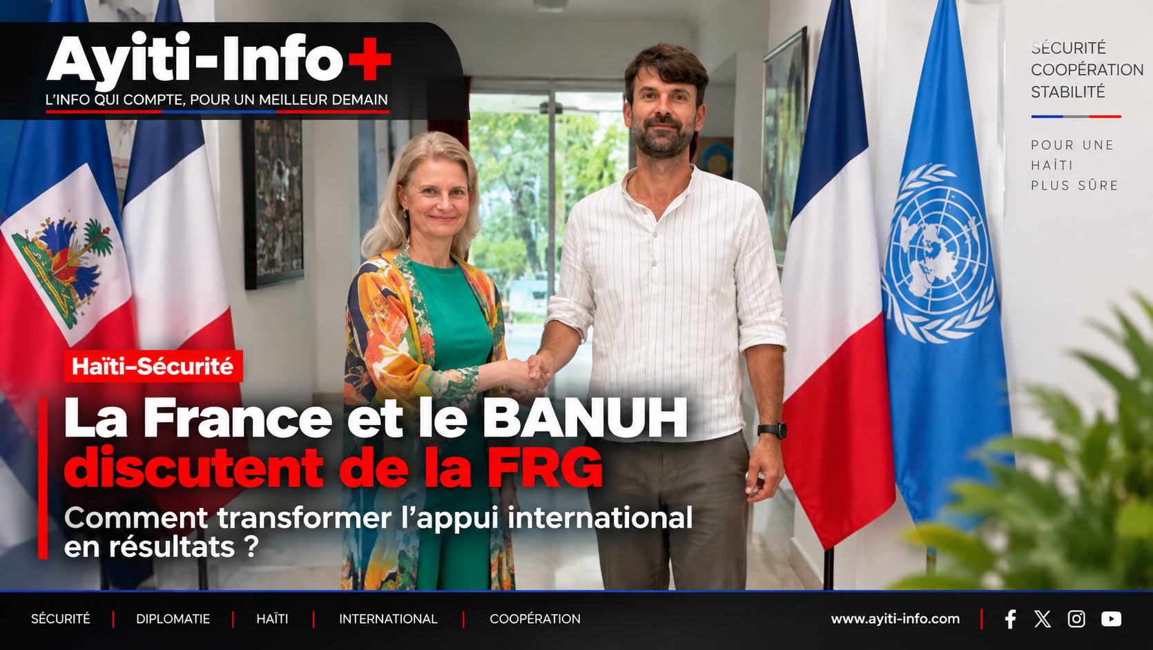 Haïti–Sécurité : la France et le BANUH discutent de la FRG — comment transformer l’appui international en résultats ?