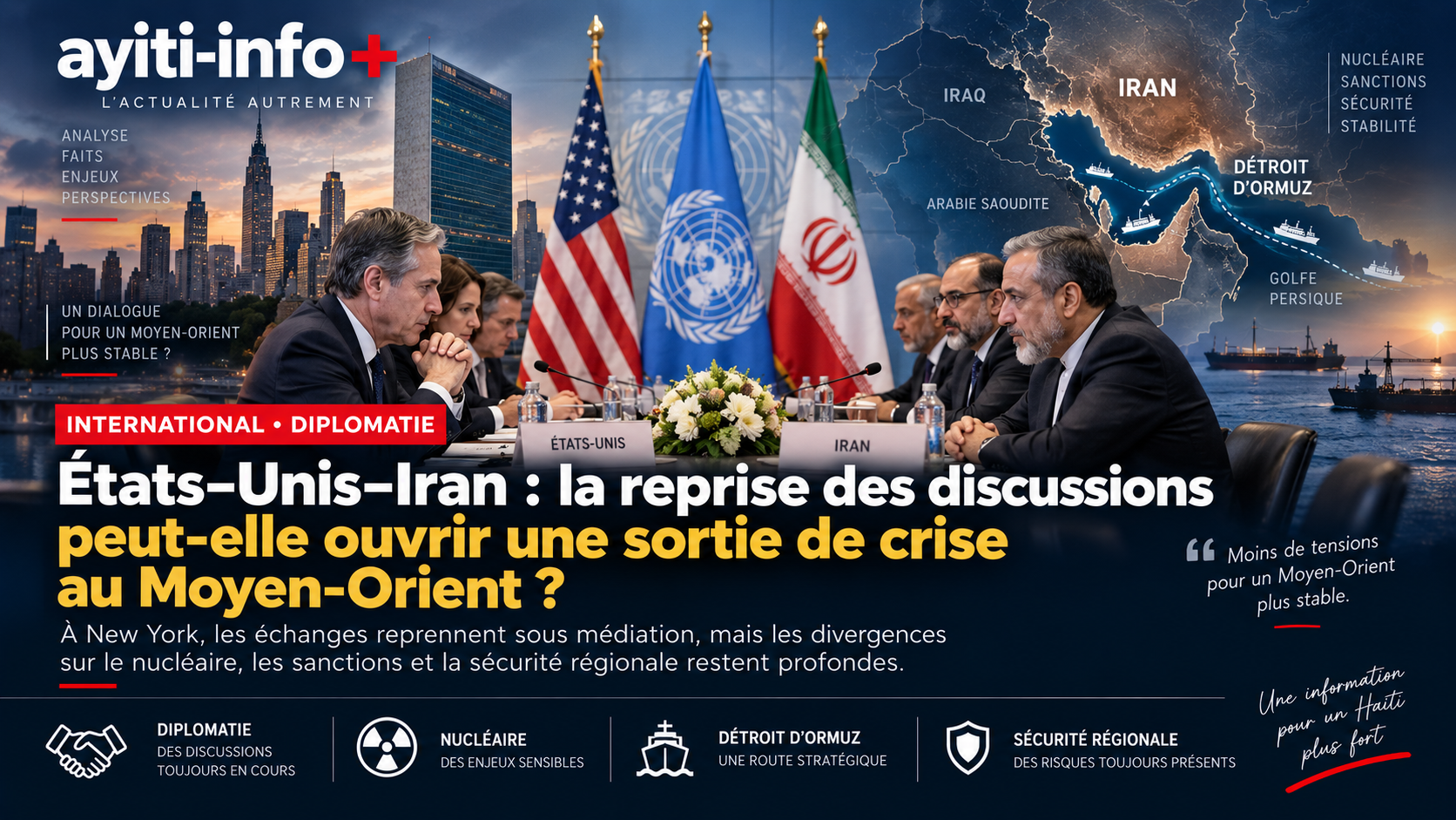 États-Unis–Iran : la reprise des discussions peut-elle ouvrir une sortie de crise au Moyen-Orient ?
