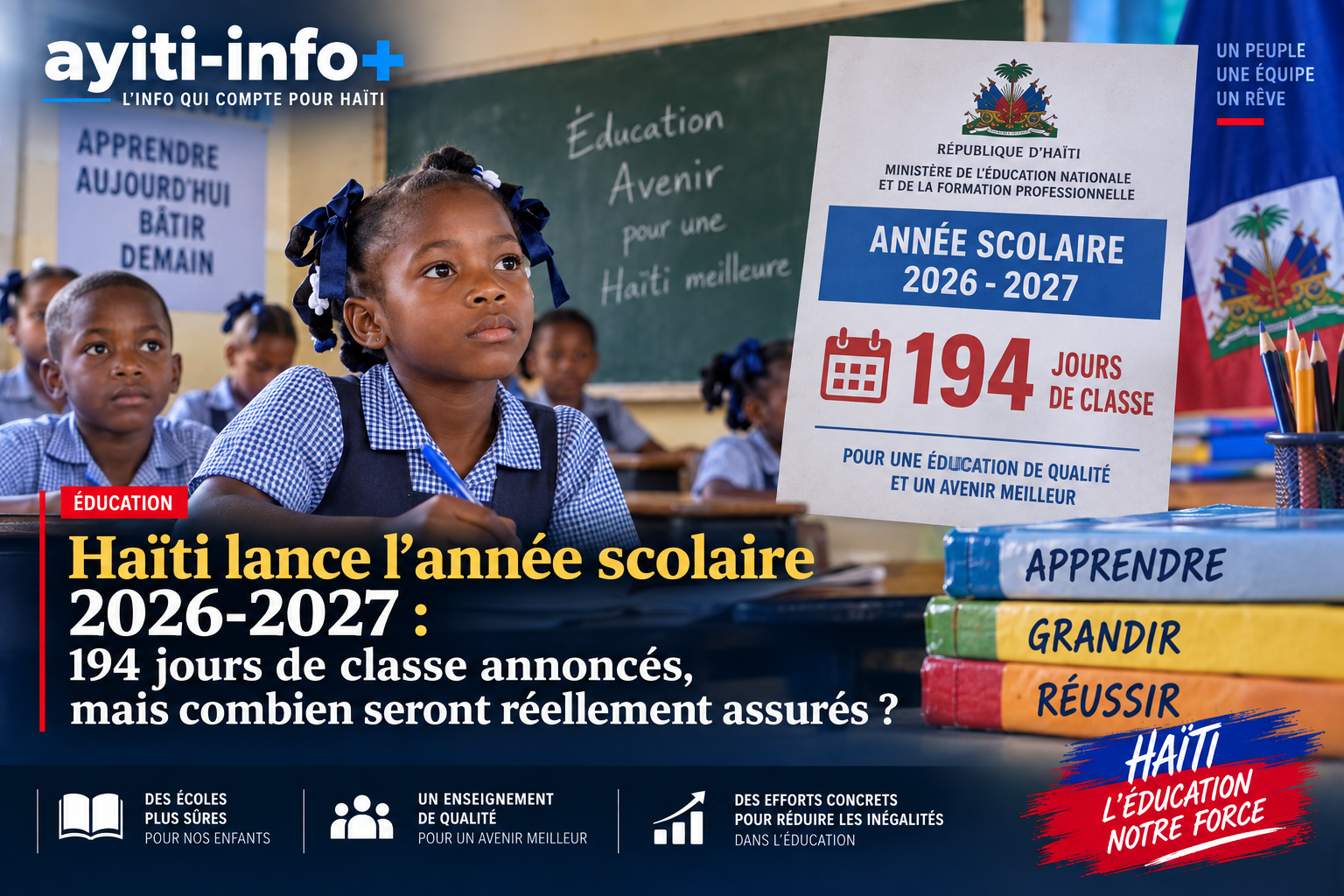 Haïti lance l’année scolaire 2026-2027 : 194 jours de classe annoncés, mais combien seront réellement assurés ?