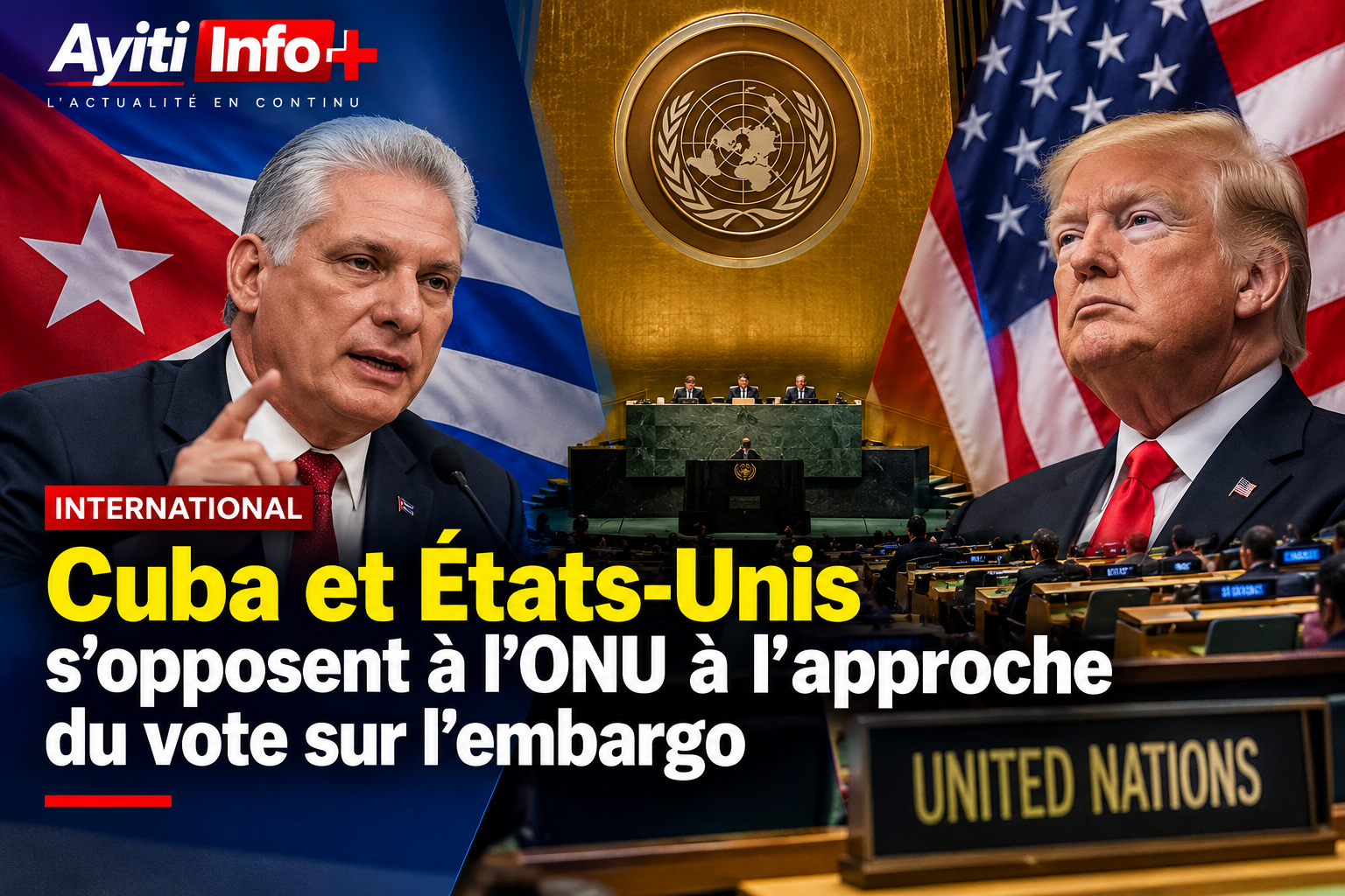 Cuba et États-Unis s’opposent à l’ONU à l’approche du vote sur l’embargo