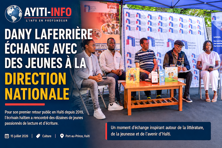 Dany Laferrière échange avec des jeunes à la Direction nationale du livre