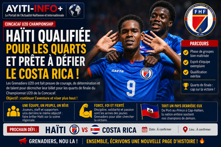 Concacaf U20 : Haïti qualifiée pour les quarts et prête à défier le Costa Rica