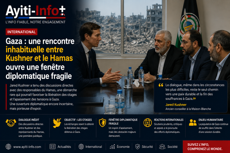 Gaza : une rencontre inhabituelle entre Kushner et le Hamas ouvre une fenêtre diplomatique fragile