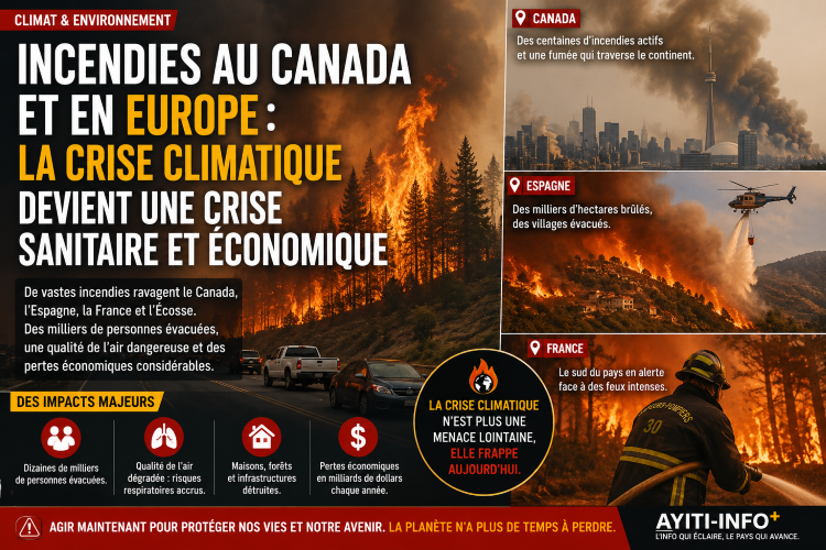 Incendies au Canada et en Europe : la crise climatique devient une crise sanitaire et économique