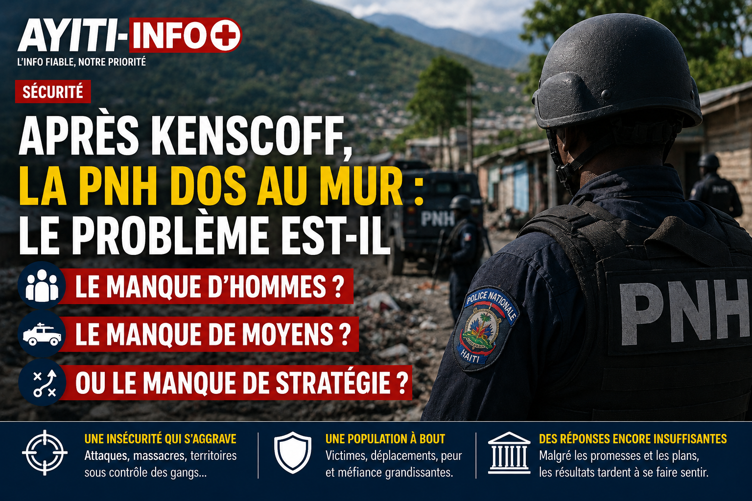 Après Kenscoff, la PNH dos au mur : le problème est-il le manque d’hommes, de moyens ou de stratégie ?