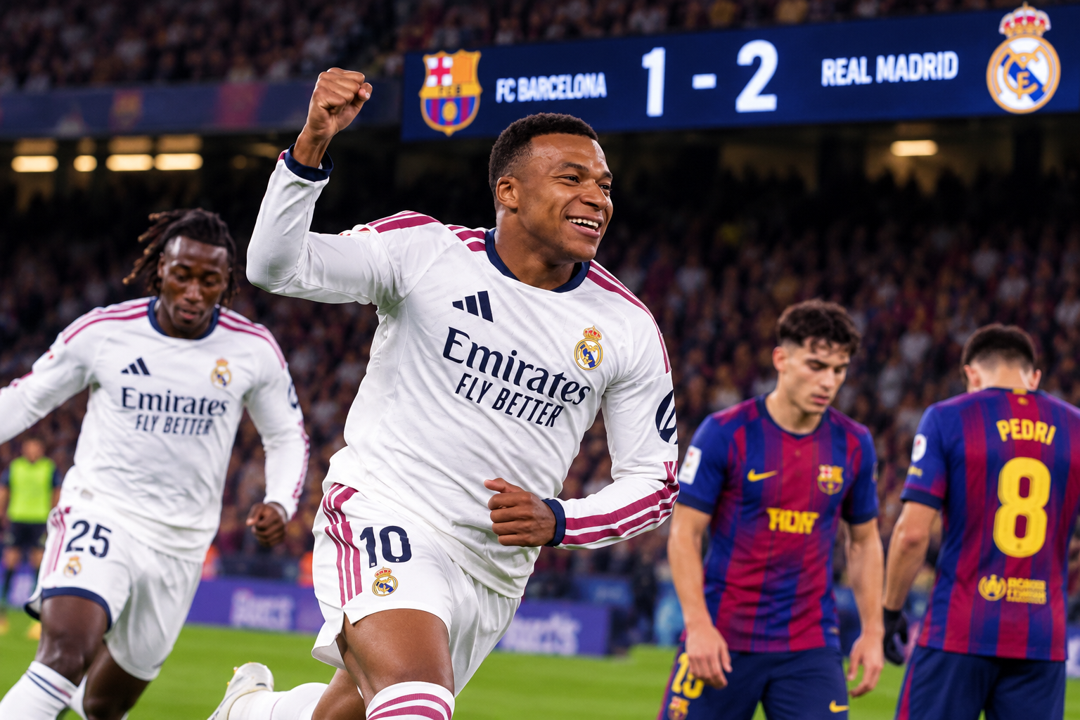 Liga : le Real Madrid renverse la fin du Clasico et bat Barcelone 2-1 au Camp Nou