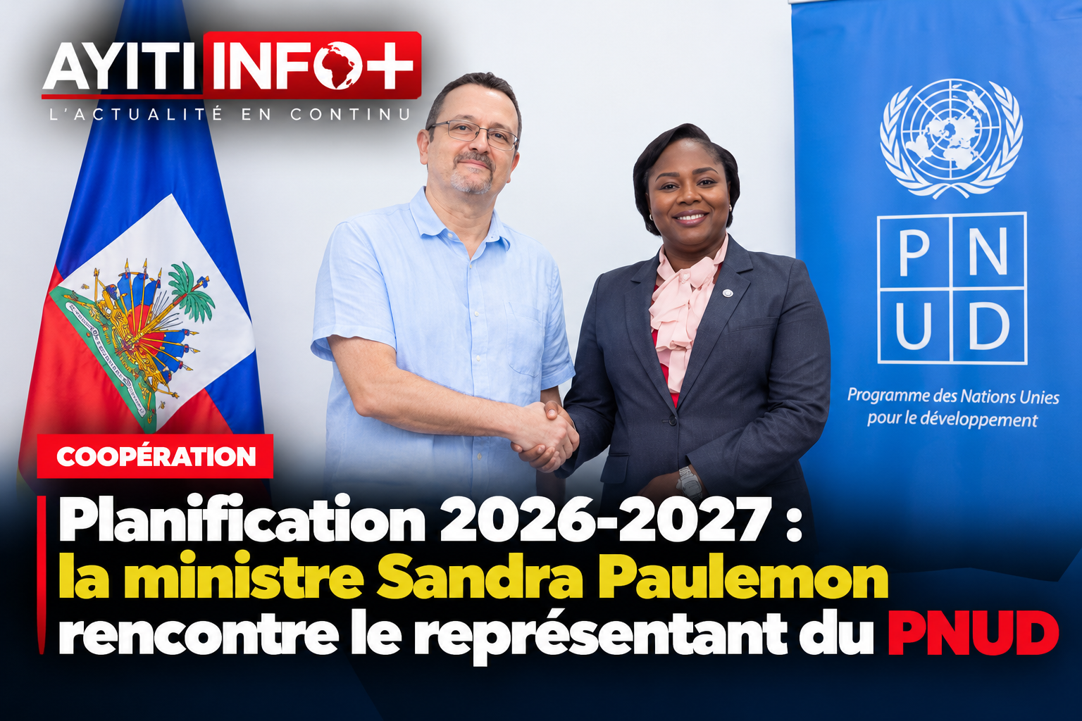Planification 2026-2027 : la ministre Sandra Paulemon rencontre le représentant du PNUD
