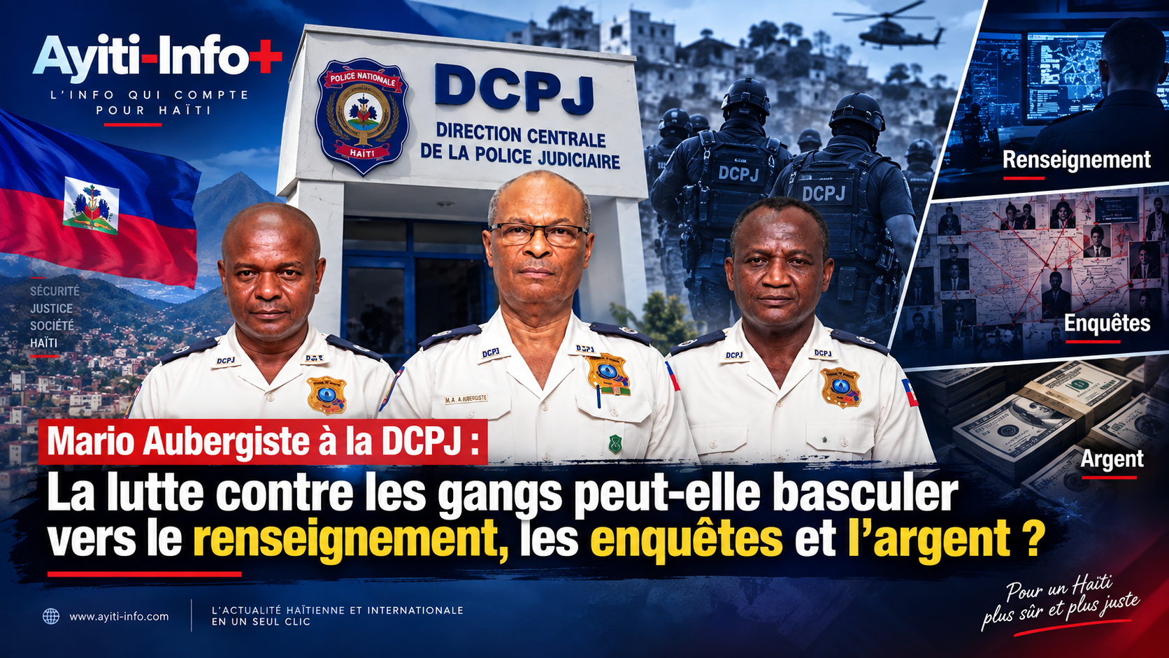 Mario Aubergiste à la DCPJ : la lutte contre les gangs peut-elle basculer vers le renseignement, les enquêtes et l’argent ?