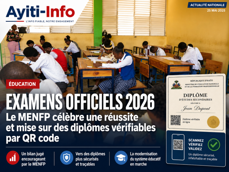 Examens officiels 2026 : le MENFP célèbre une réussite et mise sur des diplômes vérifiables par QR code