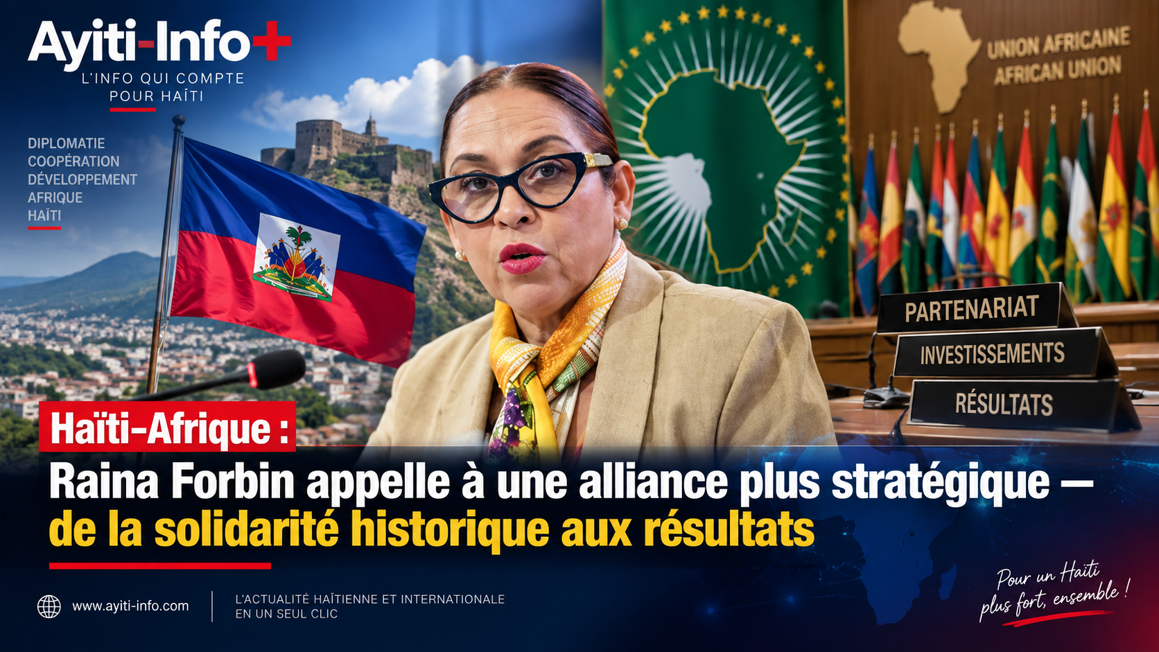 Haïti–Afrique : Raina Forbin appelle à une alliance plus stratégique — de la solidarité historique aux résultats