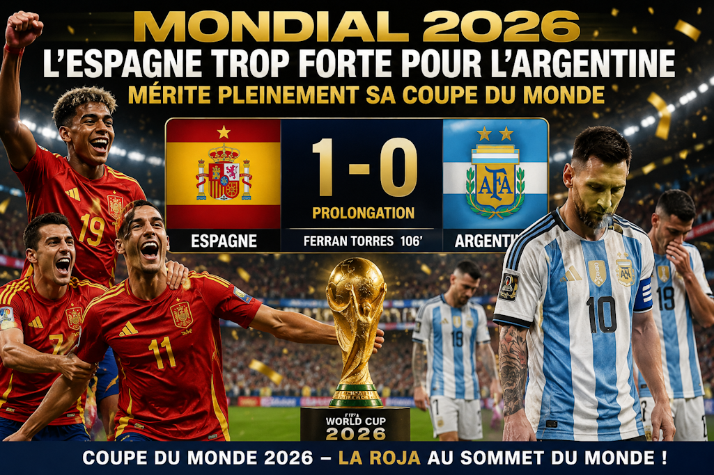 Mondial 2026 : une Espagne trop forte pour l’Argentine mérite pleinement sa Coupe du monde