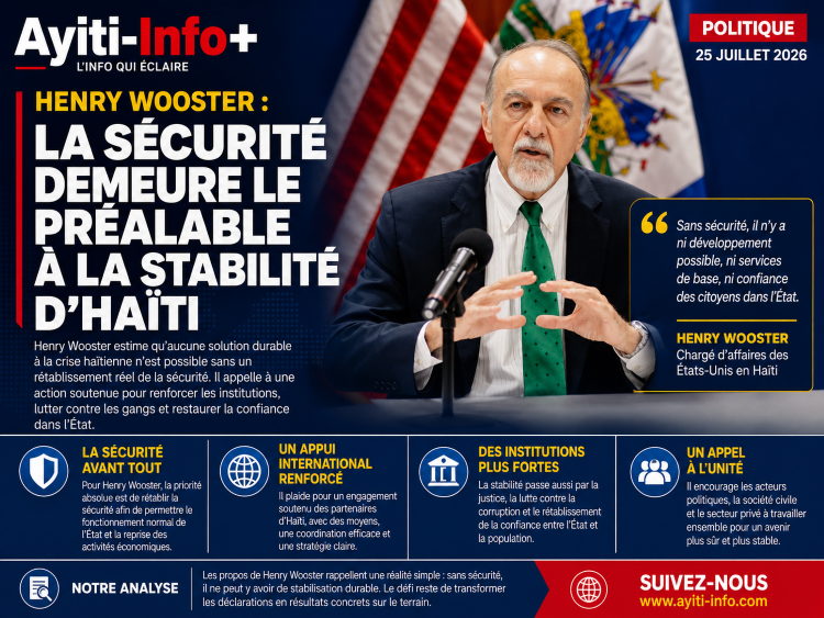 Henry Wooster : la sécurité demeure le préalable à la stabilité d’Haïti