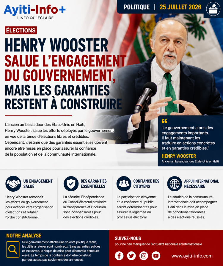 Élections : Henry Wooster salue l’engagement du gouvernement, mais les garanties restent à construire