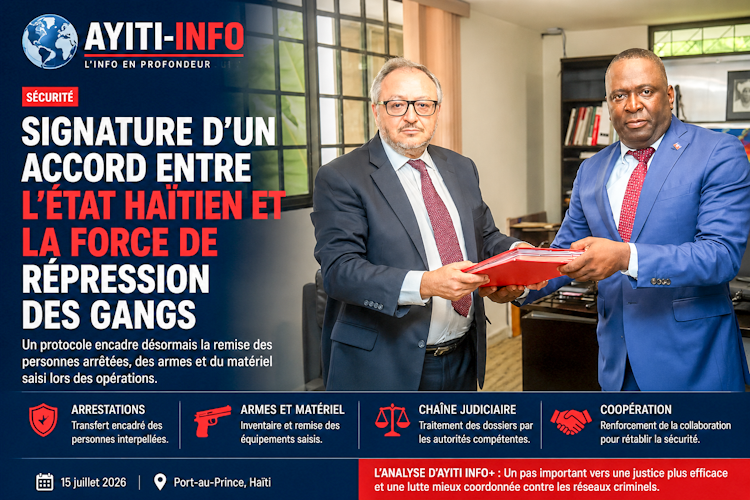 Signature d’un accord entre l’État haïtien et la Force de répression des gangs