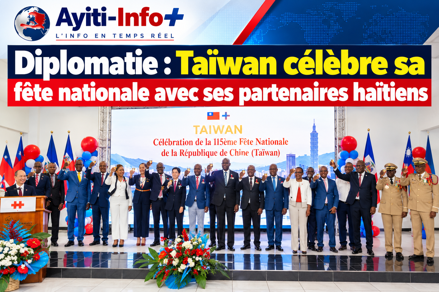 Diplomatie : Taïwan célèbre sa fête nationale avec ses partenaires haïtiens